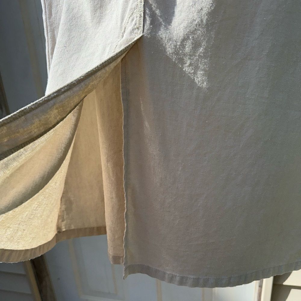 White Stag Linen Blend Lagenlook Tank Maxi Dress Shift Boho Size M Coastal Airy — image 3 of 8